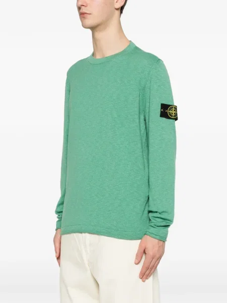 Πουλόβερ Stone Island με στρογγυλή λαιμόκοψη πέτρες πράσινο