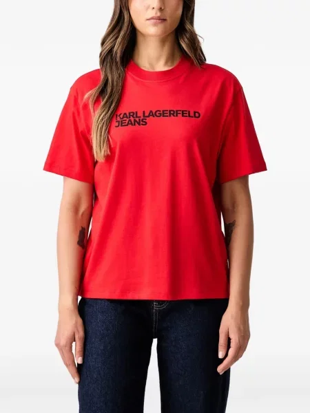 Tricou Karl Lagerfeld Jeans cu imagine roșu