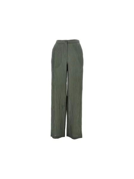 Spodnie Emporio Armani z wysoką talią zielone