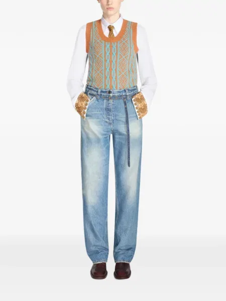 Top Dries Van Noten de lână maro