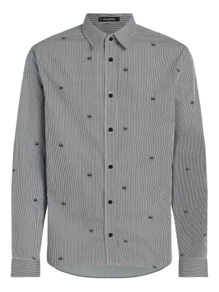 Cămașă Karl Lagerfeld cu dungi negru