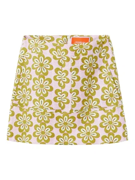 Fustă La Doublej cu model floral cu imagine roz