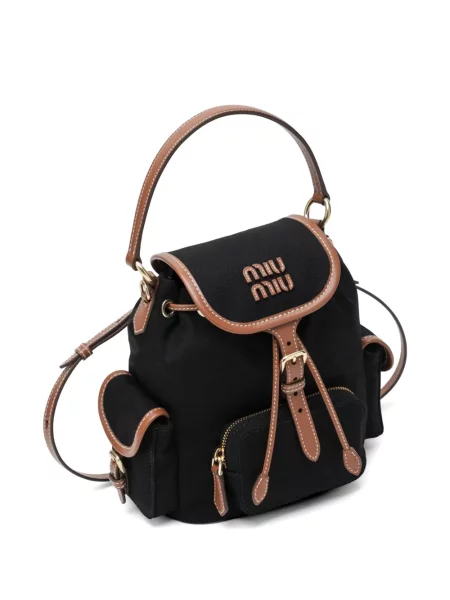 Rucsac Miu Miu din piele cu autograf negru