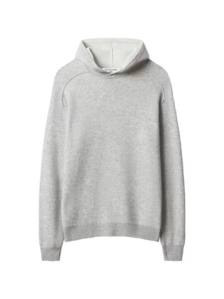 Hanorac cu glugă Maison Kitsune tricotate gri