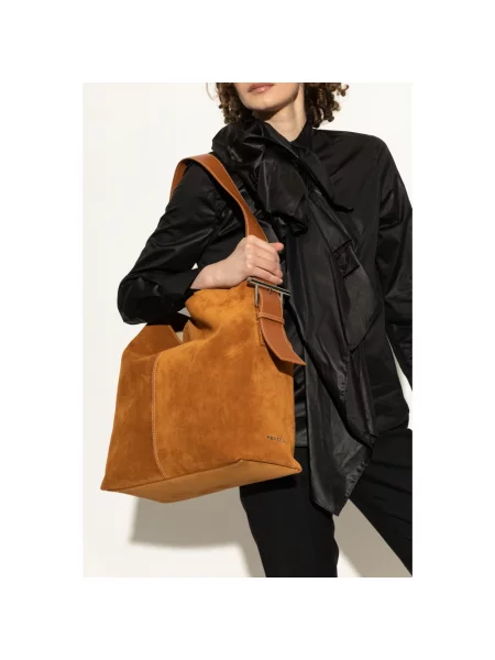 Torebka Alexander Mcqueen zamszowa brązowa