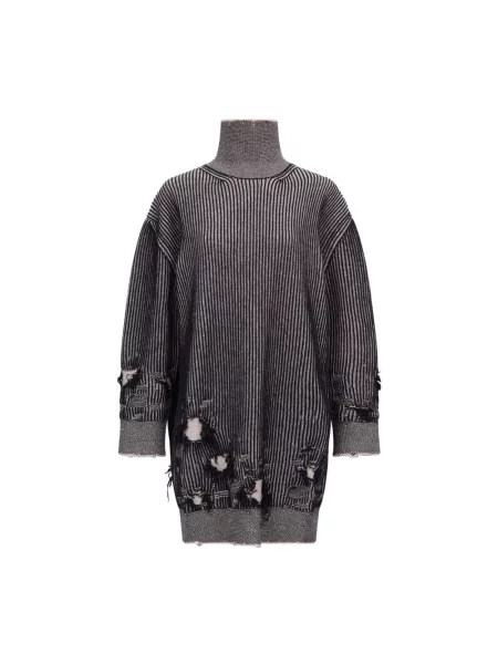 Maison Margiela sukienka dwustronna wełniana mini oversize czarny