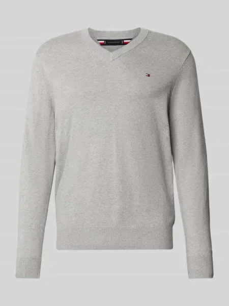 Tommy Hilfiger sweter z domieszką kaszmiru lekki szary