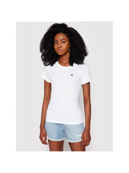 Calvin Klein Jeans Marškinėliai Slim Fit balta