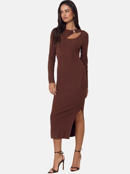 Lipsy Rochie tricotat ciocolatiu