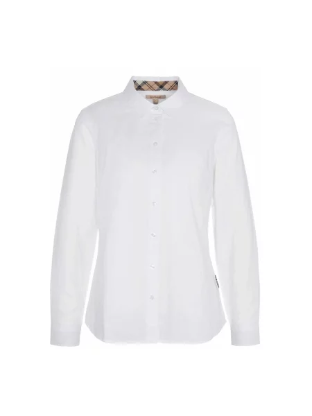 Bluzka koszulowa o kroju regular fit z czystej bawełny model ‘DERWENT’ Barbour biała