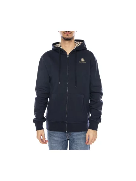 Bluza z kapturem Aquascutum z kapturem niebieska