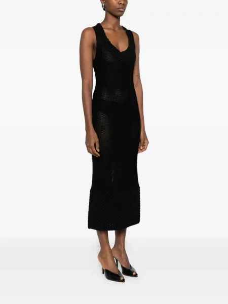 Rochie Brandon Maxwell cu perle tricotate de costum negru