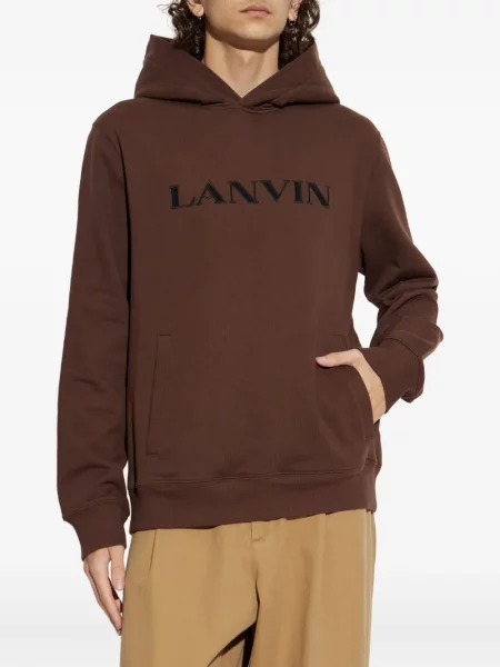 Hanorac cu glugă Lanvin cu broderie maro