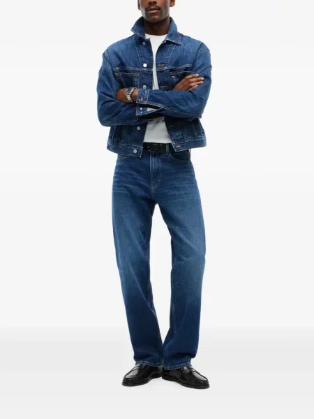 Blugi drepți Tommy Hilfiger albastru