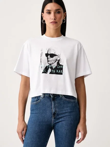 Karl Lagerfeld Jeans tricou de damă din x Pietro Terzini alb