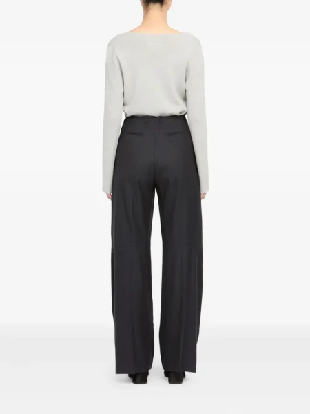 Ριγέ παντελόνι Mm6 Maison Margiela γκρι