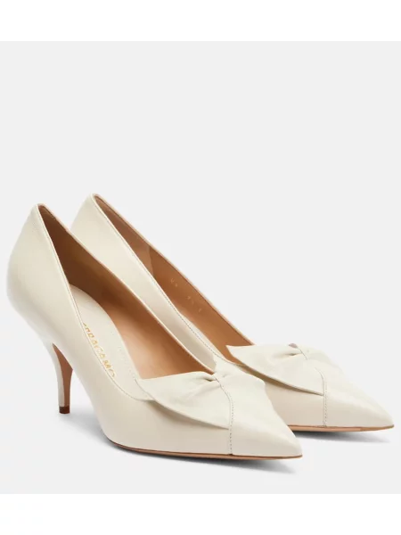 Pantofi cu toc Ferragamo din piele alb