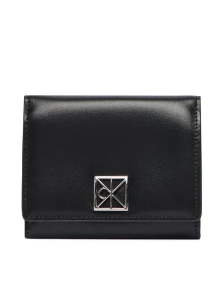 Кожен портфейл Calvin Klein черно