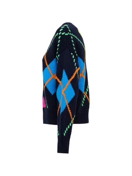 Pulover Mira Mikati cu model argyle albastru