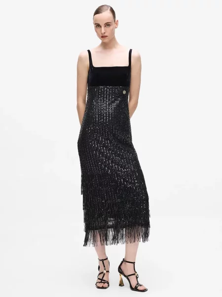 Платье миди Karl Lagerfeld черное
