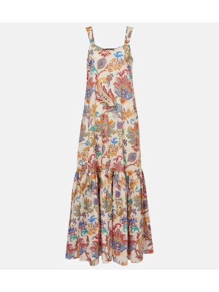 Maksi sukienka maxi Etro z wzorem paisley garniturowa