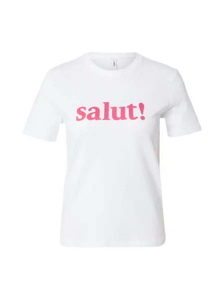 ONLY Tricou ONLMIA roz alb