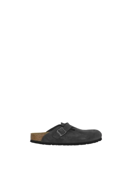 Klapki Birkenstock skórzane szare