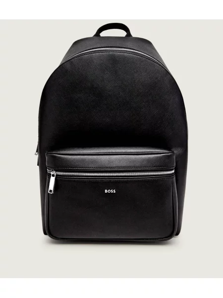 BOSS BLACK De piele rucsac Northon negru