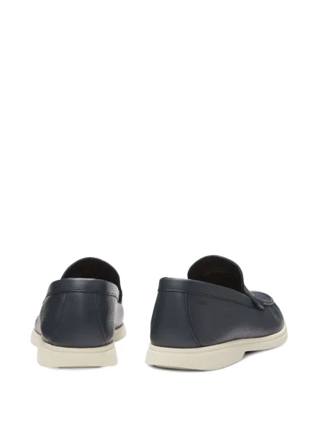 Pantofi loafer Boss din piele slip-on albastru