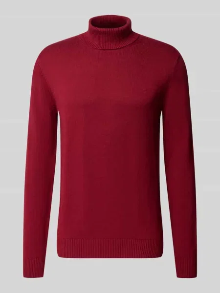Sweter z dzianiny w kroju regular fit z mieszanki bawełny i wełny z golfem Christian Berg Men