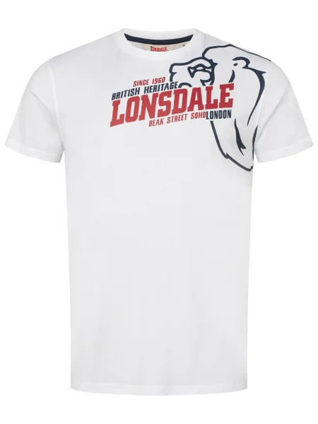 LONSDALE Tricou Walkley roșu / negru alb