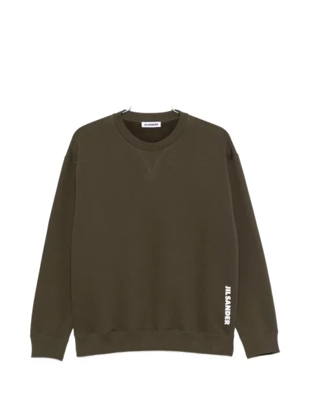 Pulover Jil Sander cu imagine cu decolteu rotund verde