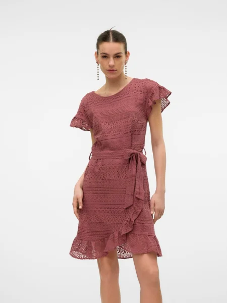 VERO MODA Rochie VMHONEY burgundy roșu