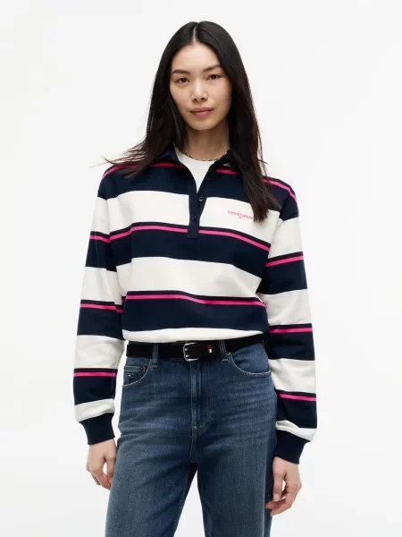 Tommy Jeans Tričko námornícka modrá / ružová biela