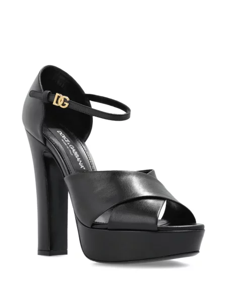 Sandale Dolce & Gabbana din piele cu platformă negru