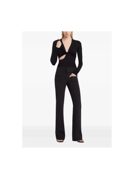 Sweter Courreges z dekoltem w serek czarny