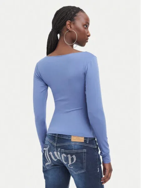 Juicy Couture majica dugih rukava ženska s modalom MIA BOAT NECK plava