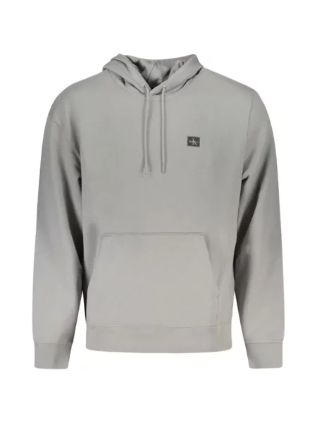 Hanorac cu glugă Calvin Klein cu autograf cu cordon gri