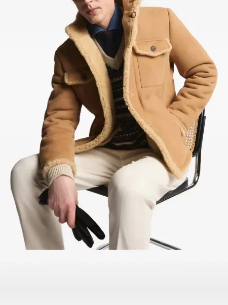 Geacă Fay din piele de căprioară maro