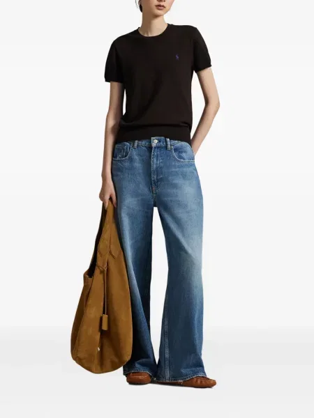 Tricou polo Polo Ralph Lauren cu imagine cu dungi din țesătură twill albastru