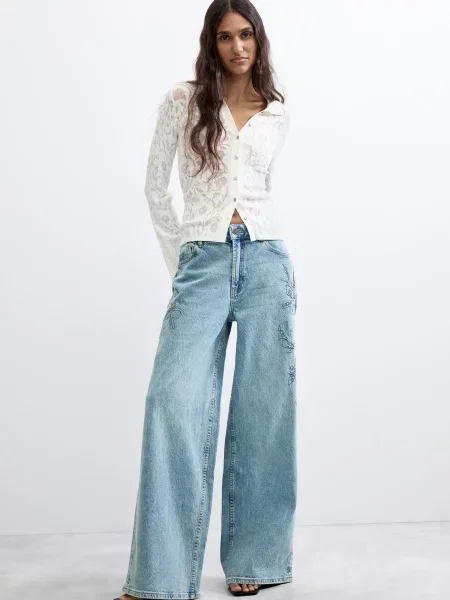 Desigual Jeans albastru deschis / ombră / perlat alb