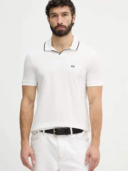 Armani Exchange polo beżowa