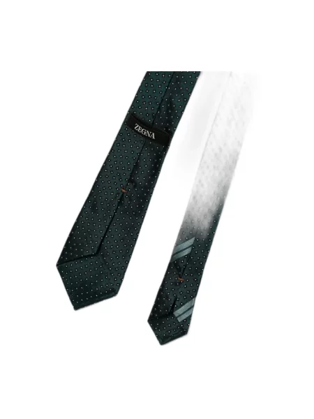 Krawat Zegna z nadrukiem zielony