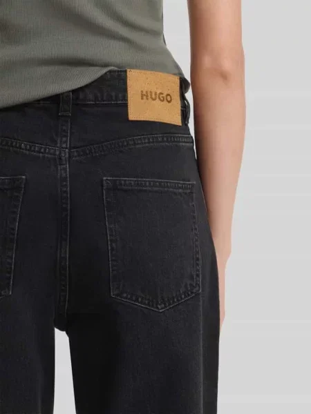 HUGO Jeansy Straight Leg czarny