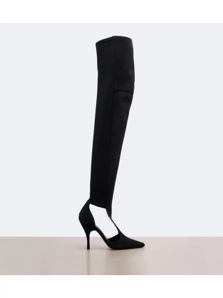 Cizme Alaïa din piele de căprioară negru