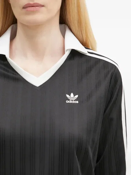 Polo Adidas cu dungi cu imagine negru