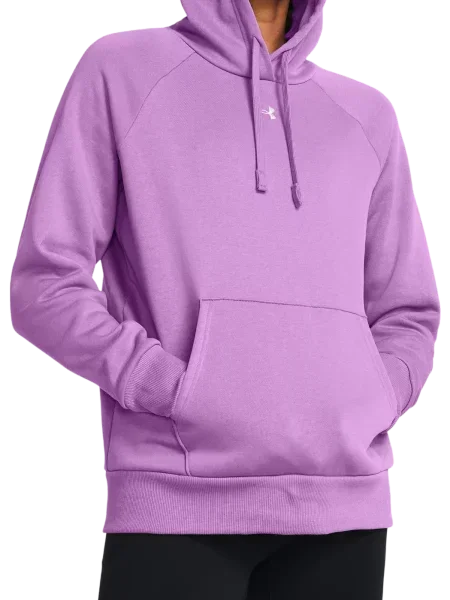 Hoodie Under Armour iz flisa s kapuco vijolična
