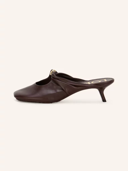 Loewe Mules Pebble tmavě hnědá