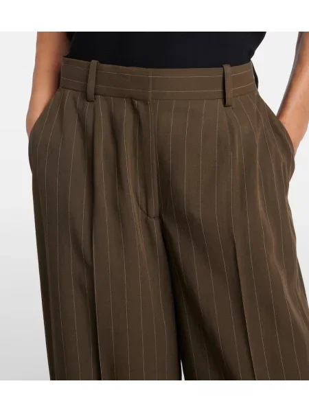 Pantaloni Toteme cu dungi verde
