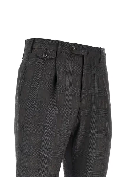 Pantaloni Pt Torino în carouri gri